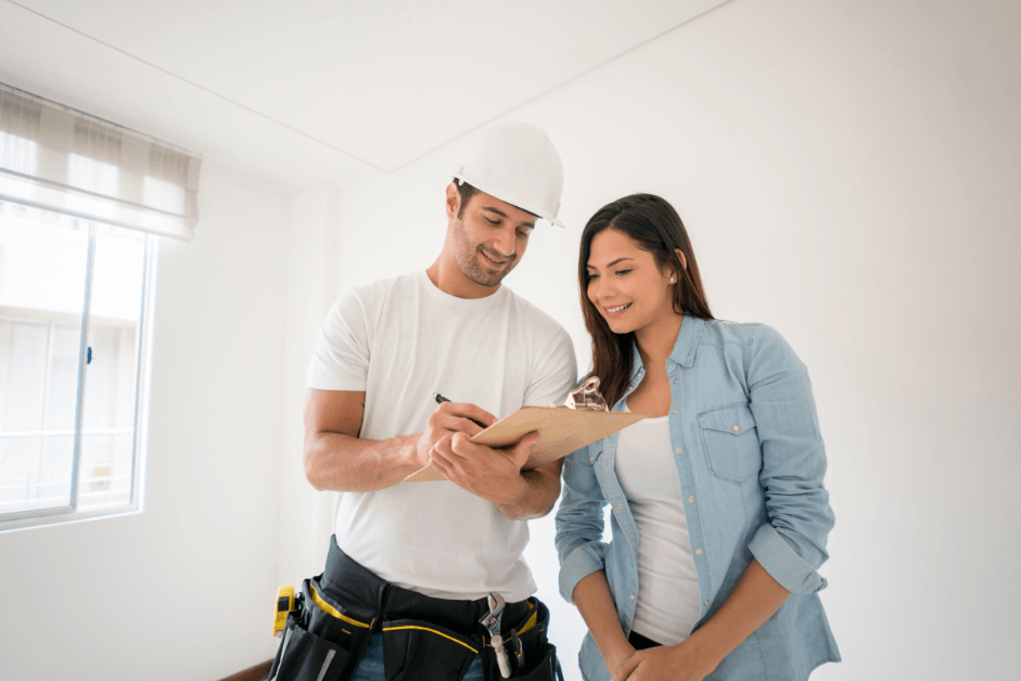 Home Services Contractor with a Client